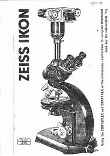 Zeiss Ikon Contaflex Accessories manual. Camera Instructions.